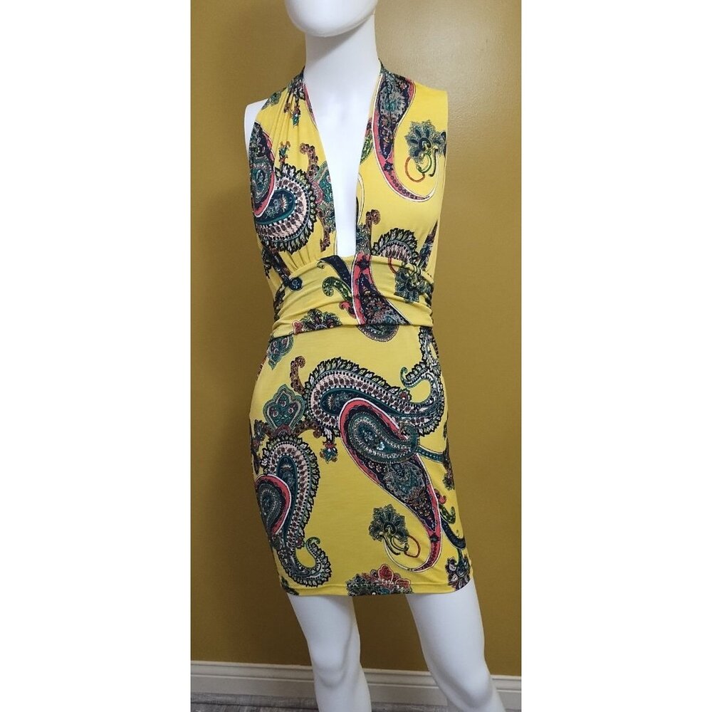 Codigo Paisley Halter Mini Dress L